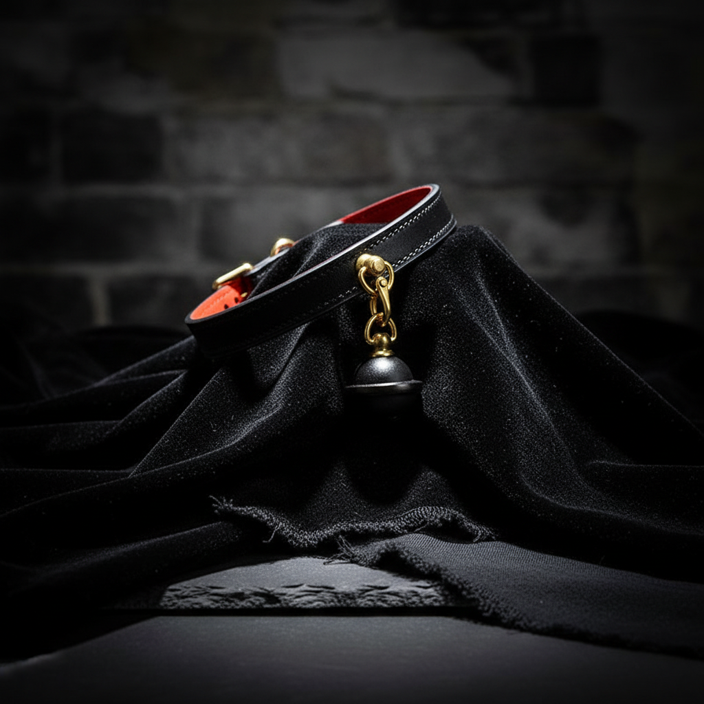 BAD HABIT Leather Choker with Bell